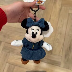 Disney Minnie Mouse Plush Keychain Charm Pendant Cowboy Series Denim Outfit